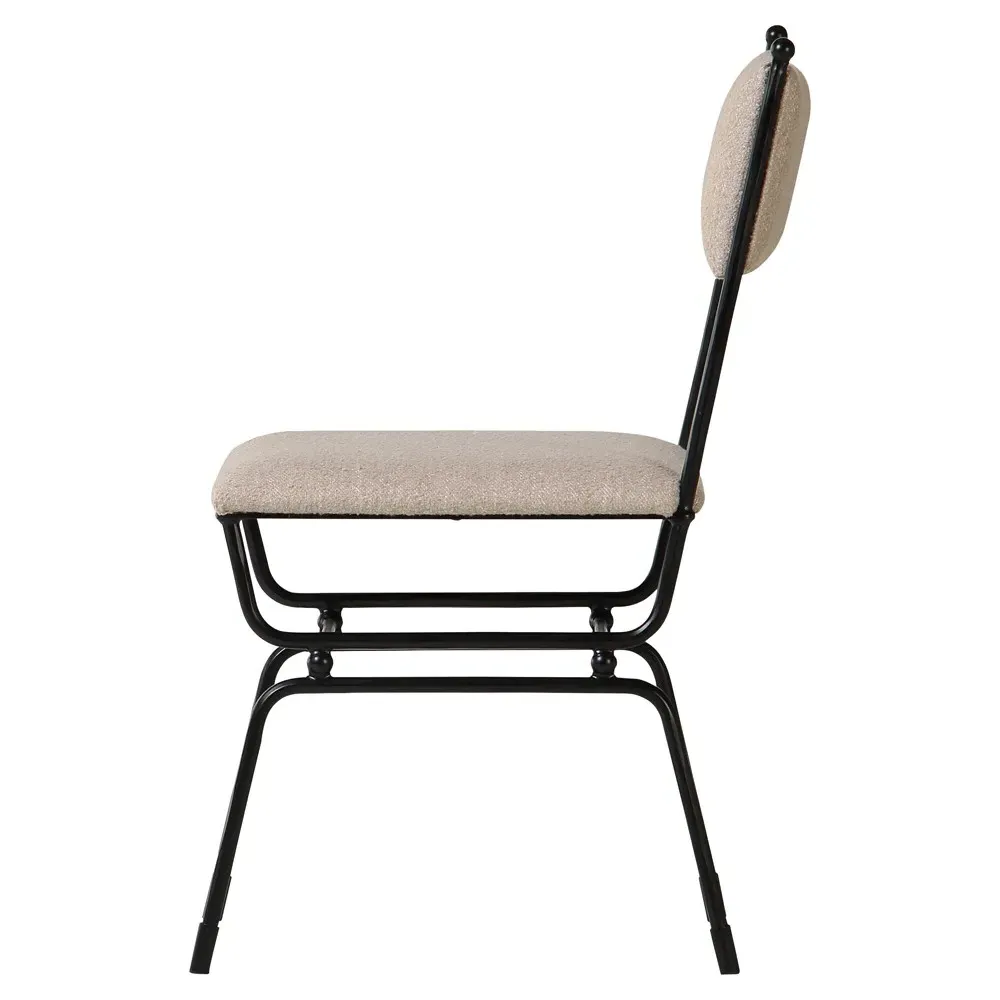 Angela Dining Chair - Beige, Iron