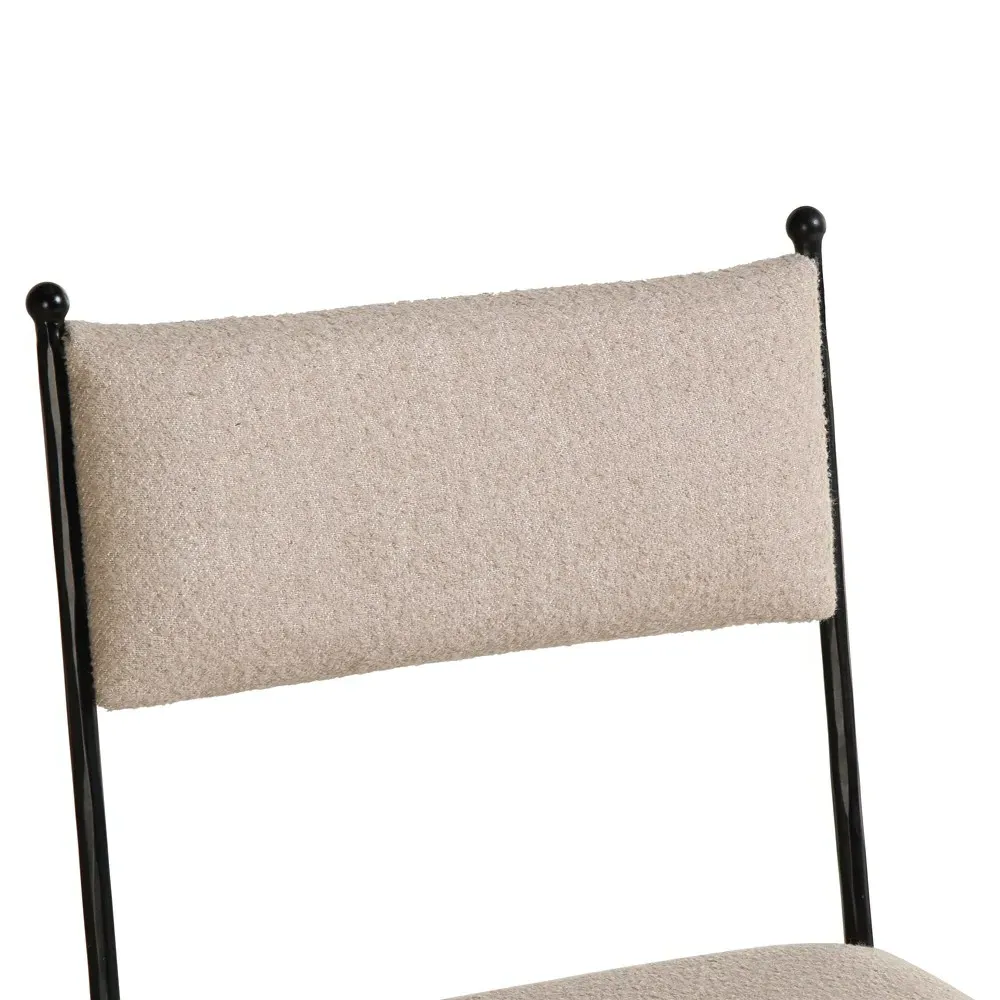 Angela Dining Chair - Beige, Iron