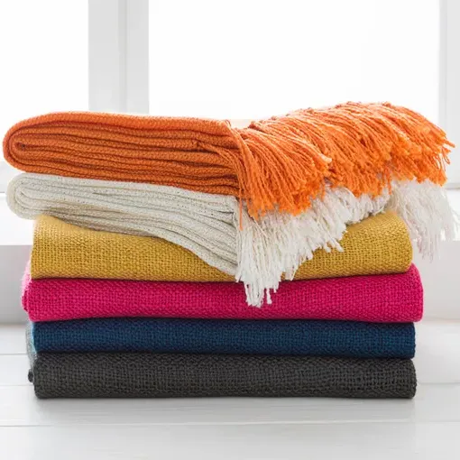 Angelie Woven Throw Blanket - White