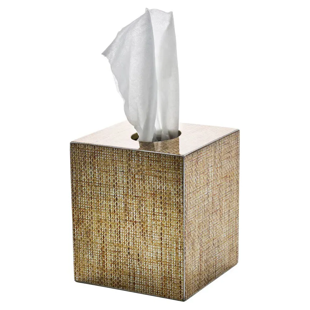 Angkor Tissue Box - Brown, Raffia