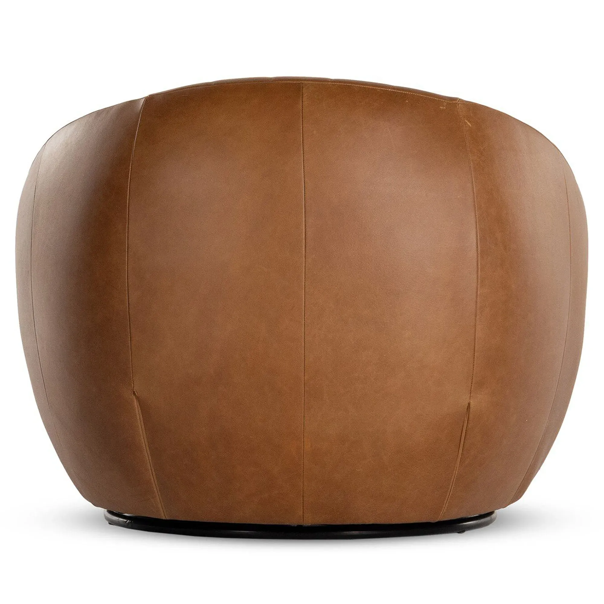 Anica Barrel Swivel Chair - Sienna Brown, Leather