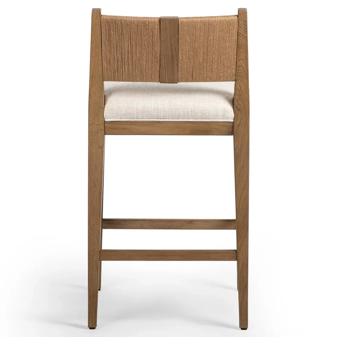 Anika Counter Stool with Paper Cord - Off White, Oak