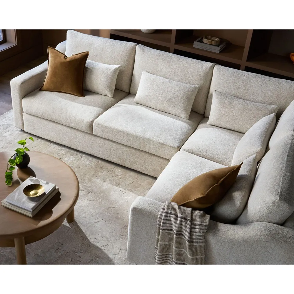 Anika Flange Down Pillow - Brown, Velvet