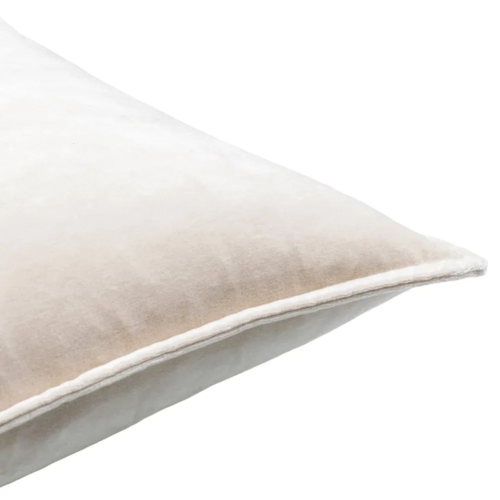 Anika Lumbar Pillow with Down Insert - Light Beige, Velvet
