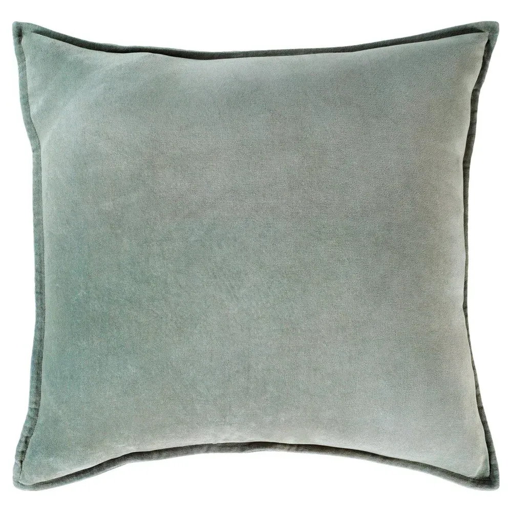 Anika Pillow with Down Insert - Green, Velvet