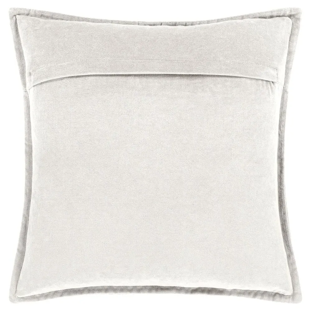 Anika Pillow with Down Insert - Light Grey, Velvet