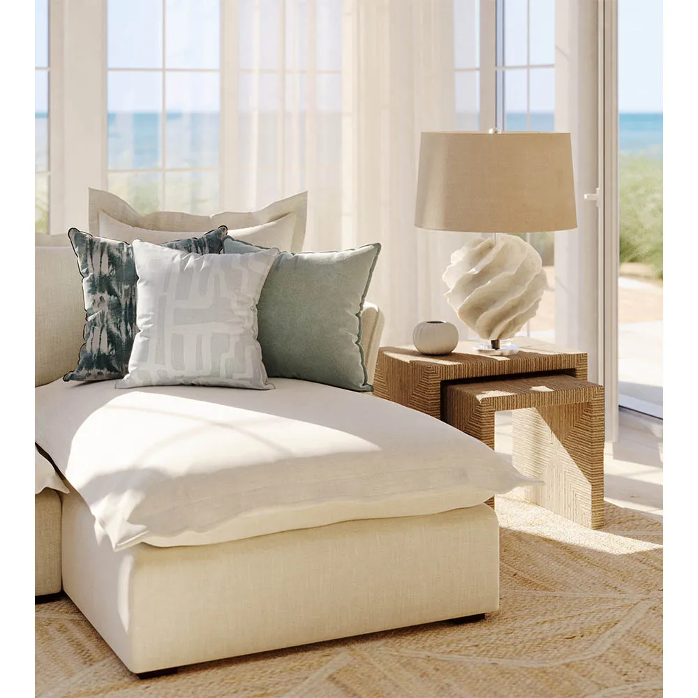 Anika Square Pillow with Down Insert - Green, Velvet