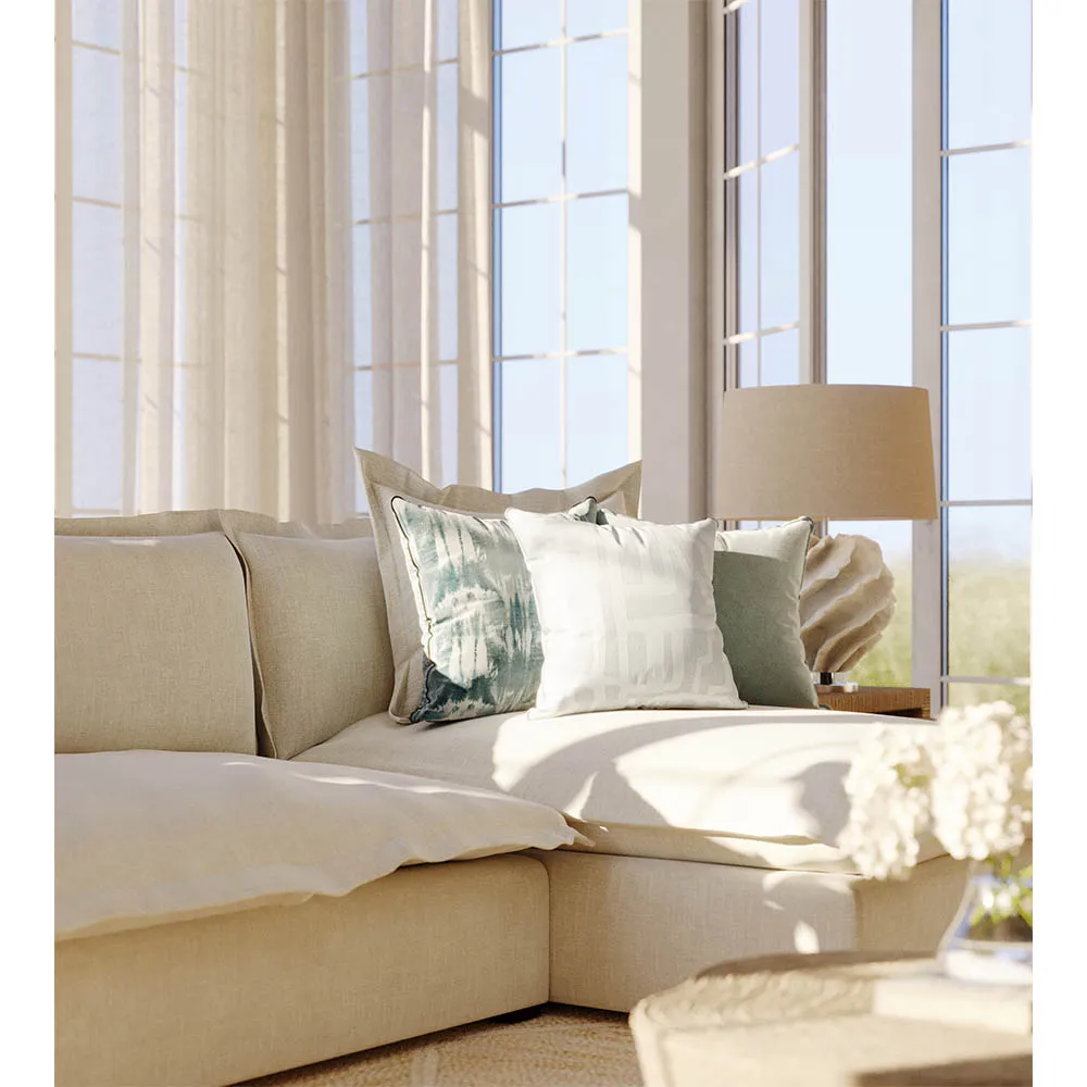 Anika Square Pillow with Down Insert - Green, Velvet