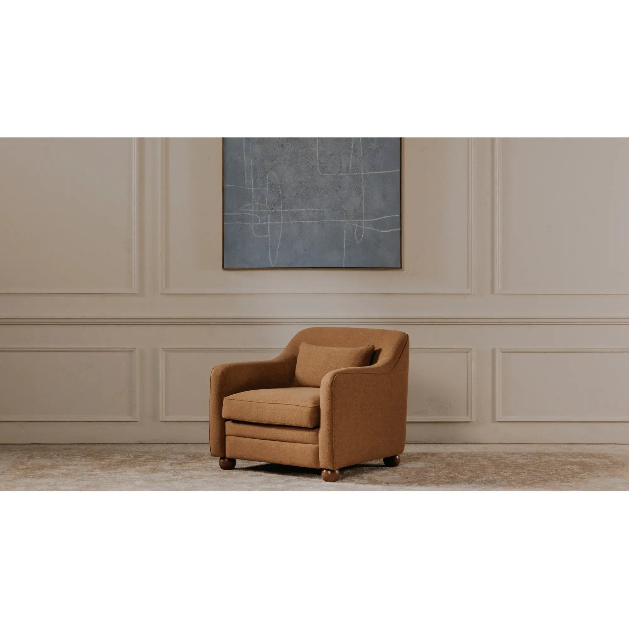 Anissa Arm Chair - Rust, Performance Fabric