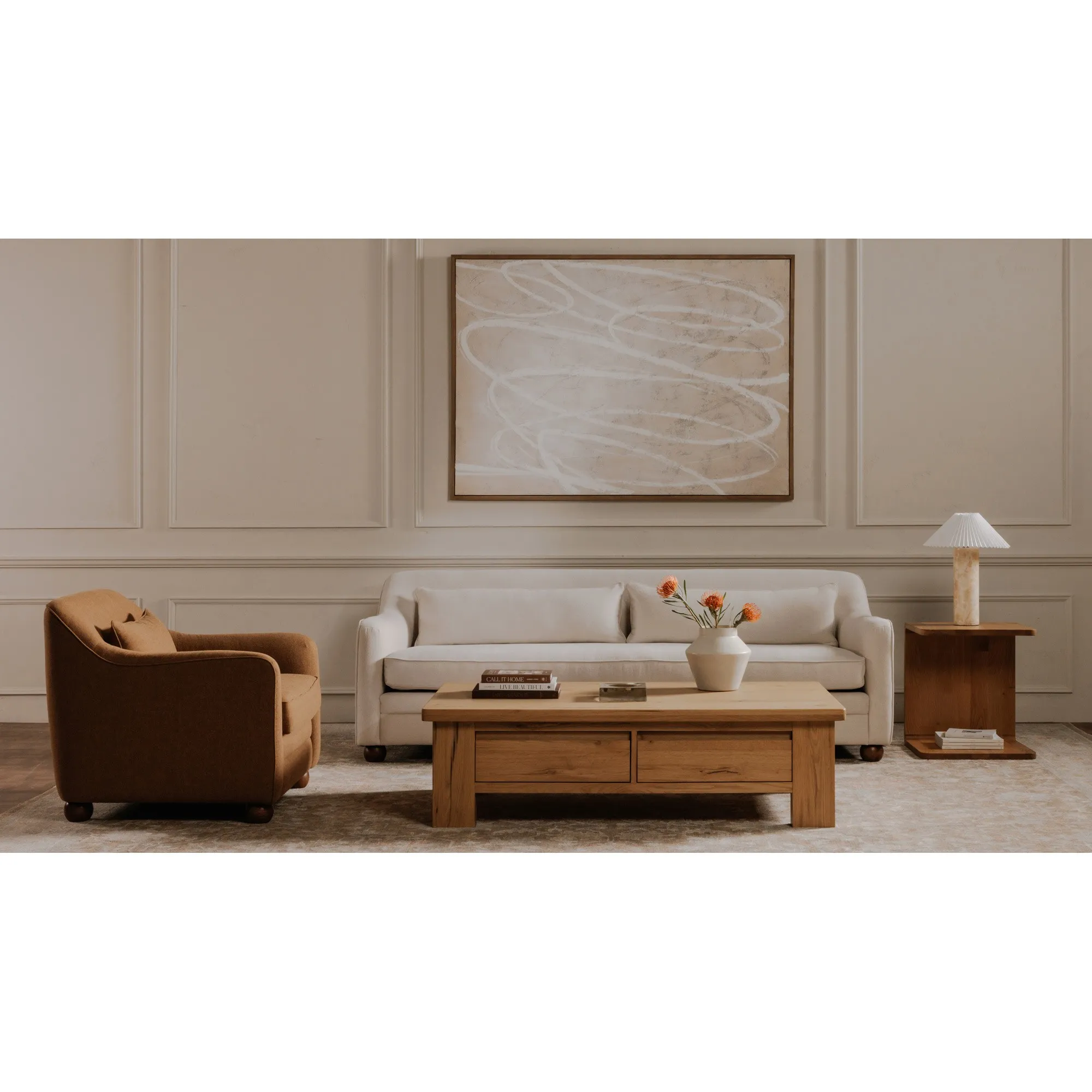 Anissa Arm Chair - Rust, Performance Fabric