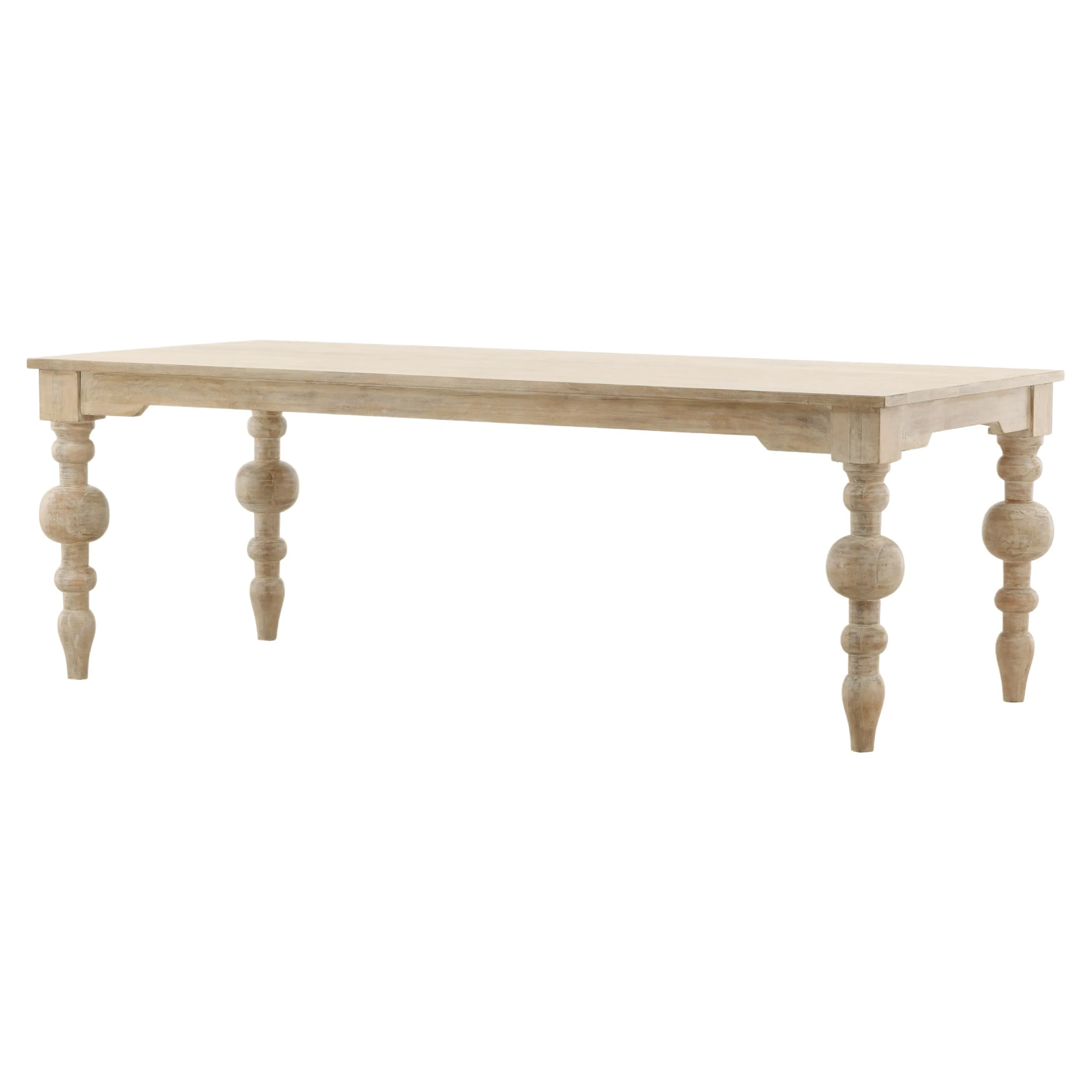 Anissa Rectangular Dining Table - Whitewash, Mango Wood