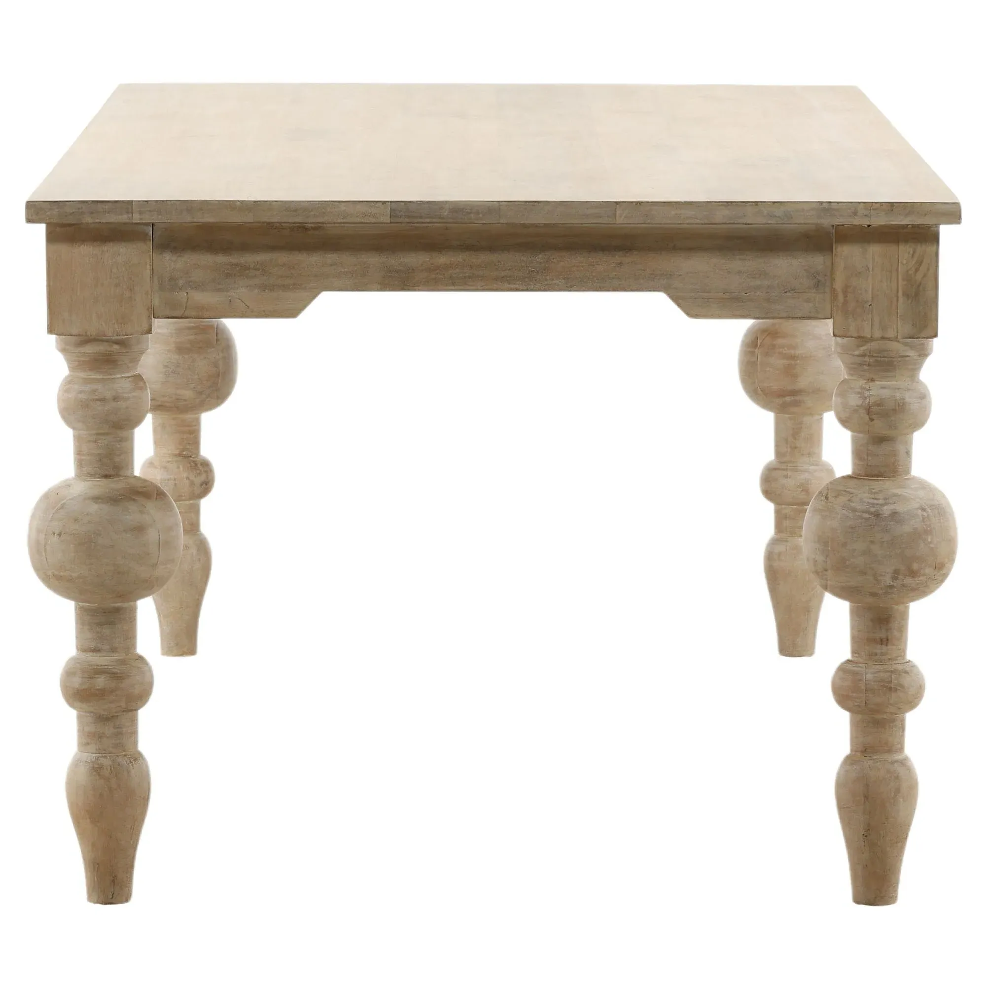 Anissa Rectangular Dining Table - Whitewash, Mango Wood