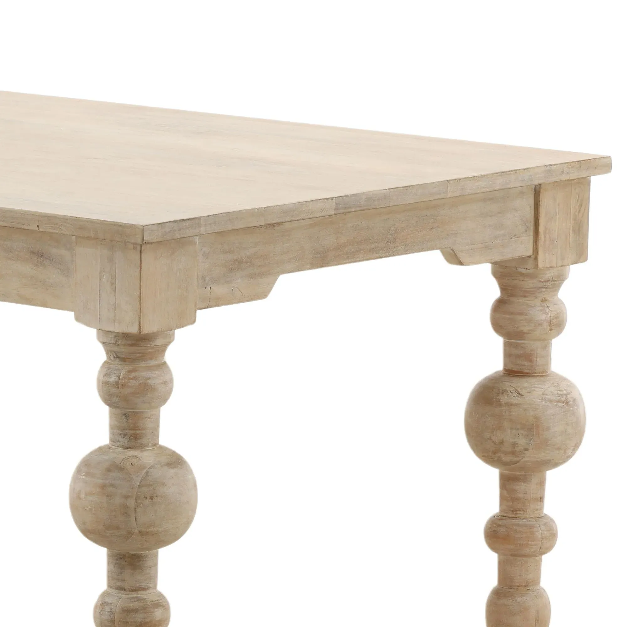 Anissa Rectangular Dining Table - Whitewash, Mango Wood