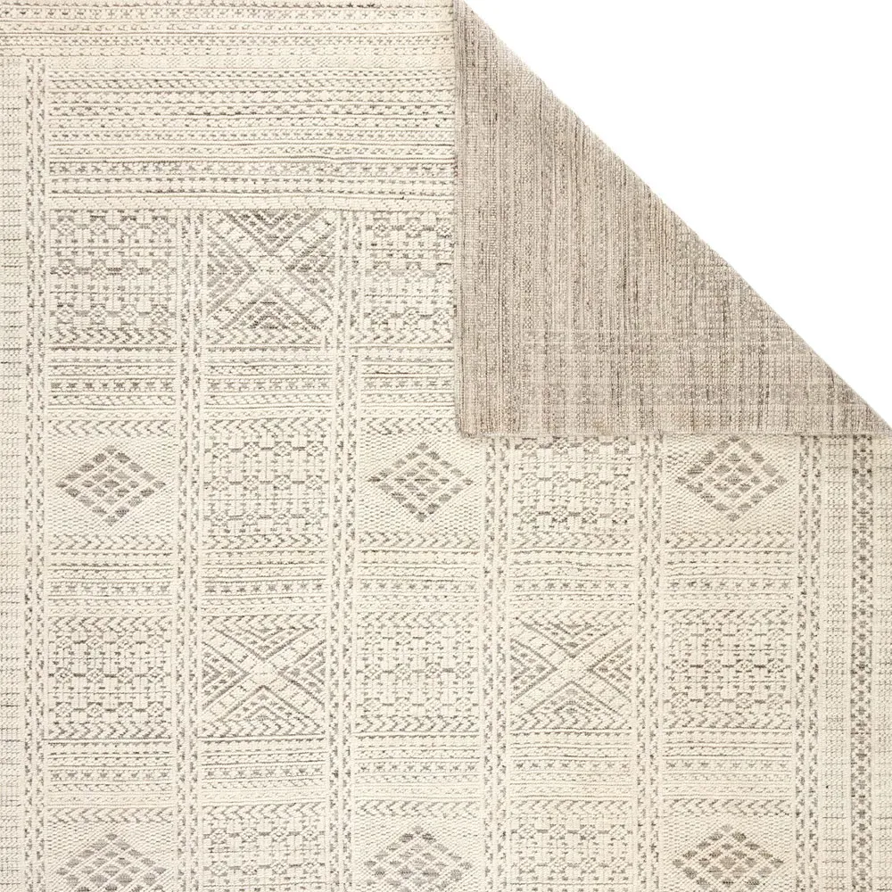 Anitta Global Hand Knotted Rug - White, Wool