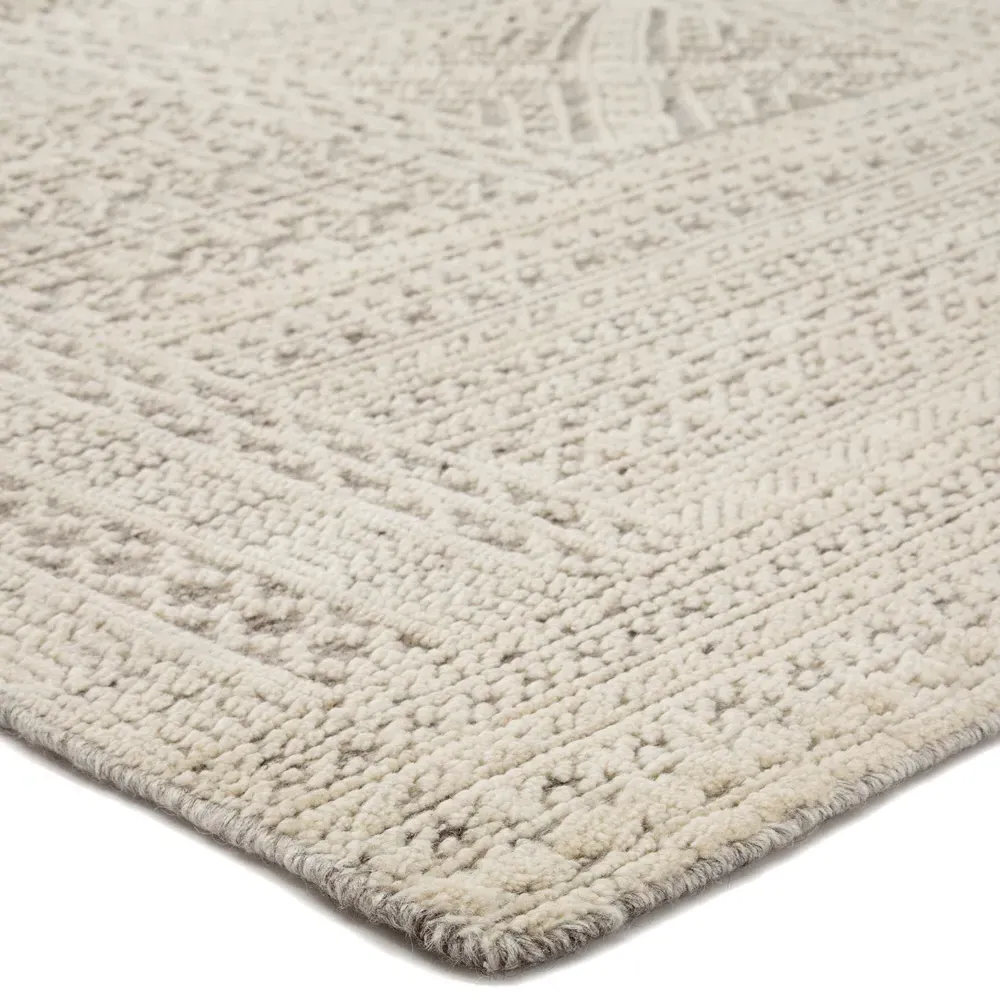Anitta Global Hand Knotted Rug - White, Wool