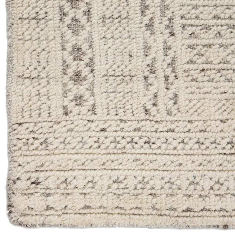 Anitta Global Hand Knotted Rug - White, Wool