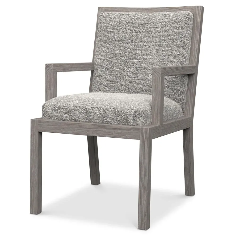 Ann Dining Arm Chair - Grey, Pine