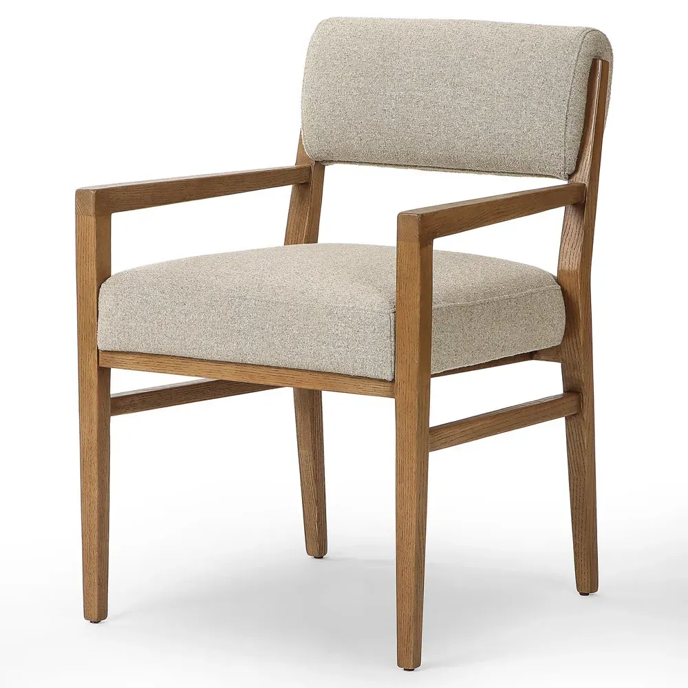 Anna Dining Arm Chair - Beige, Oak