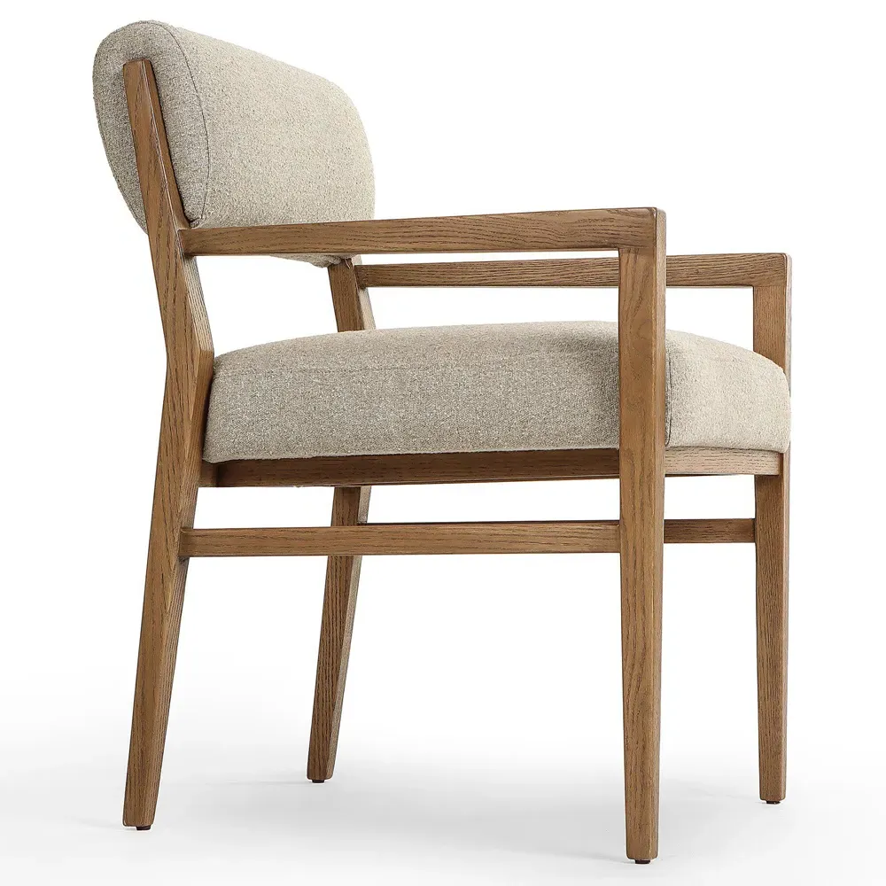 Anna Dining Arm Chair - Beige, Oak