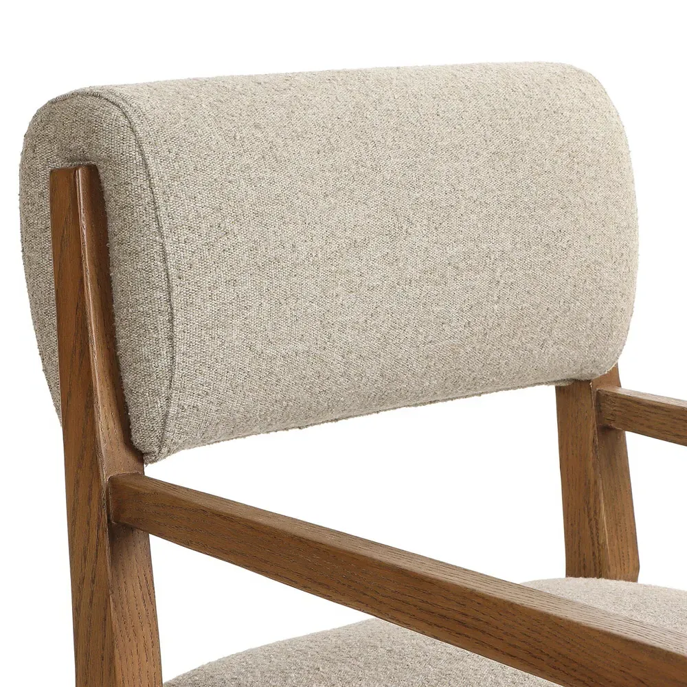 Anna Dining Arm Chair - Beige, Oak