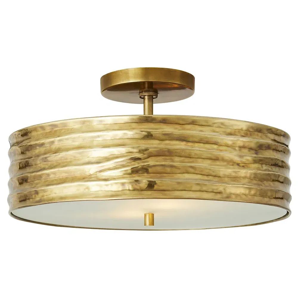 Anna Hollywood Semi-Flush Mount - Antique Brass, Iron
