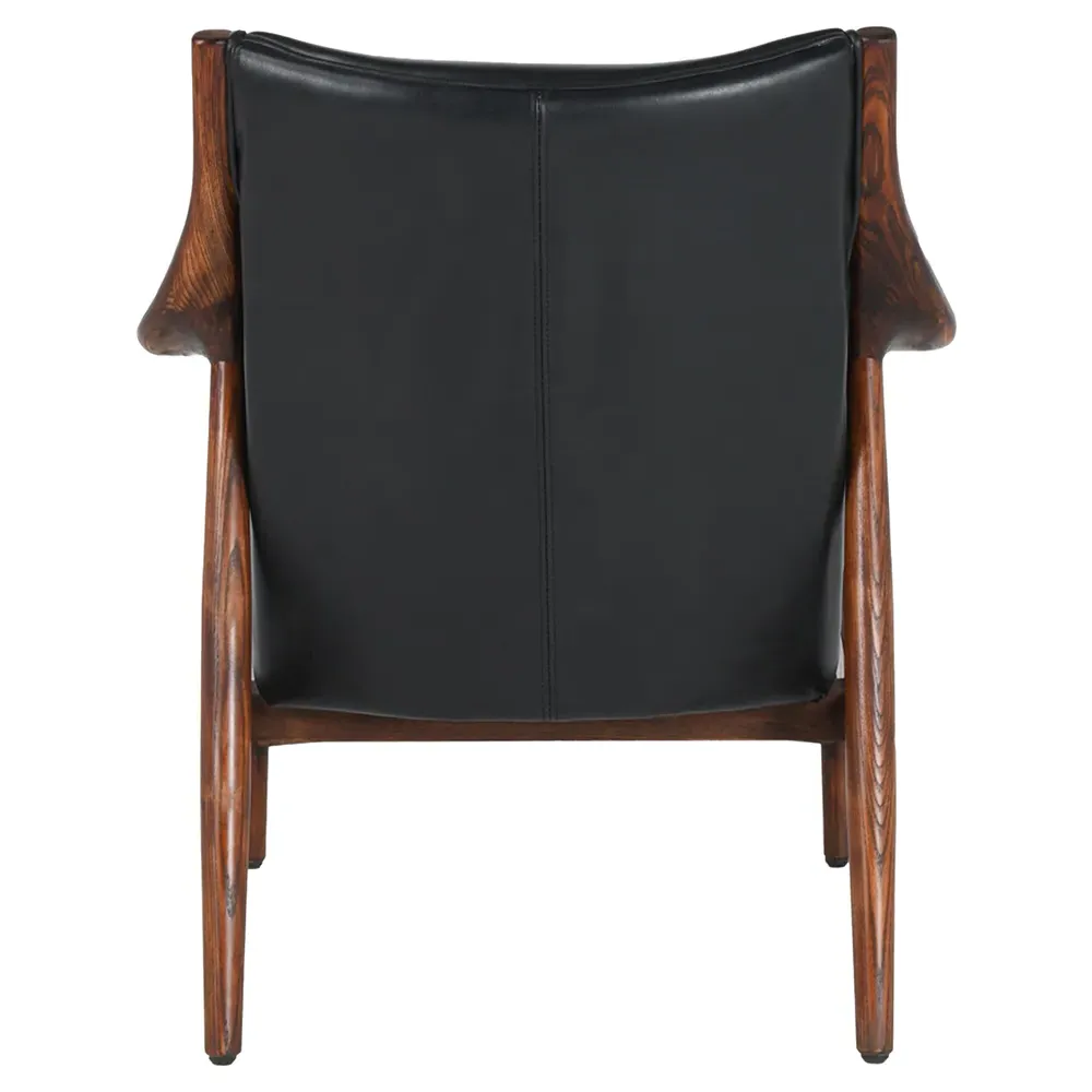 Annah Club Chair - Black, Leather