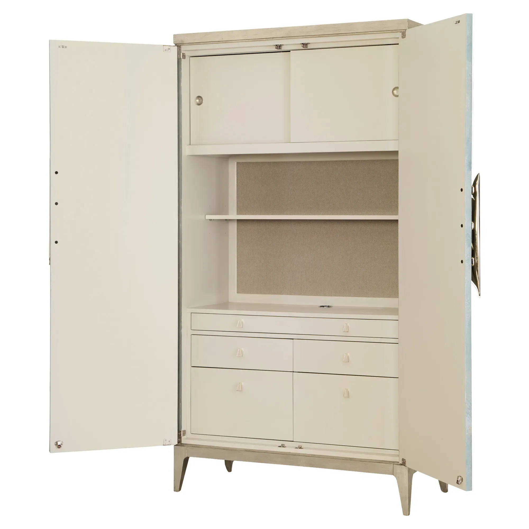 Annalise Secretary Desk with Storage - Blue, Pine