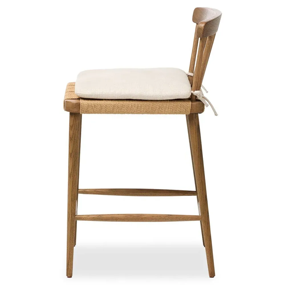 Anne Spindle Counter Stool - Cream, Oak