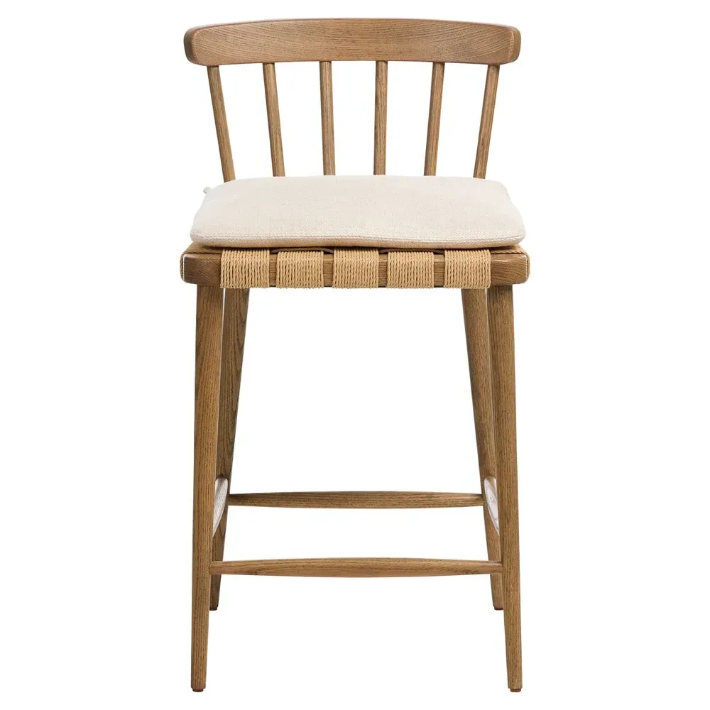 Anne Spindle Counter Stool - Cream, Oak