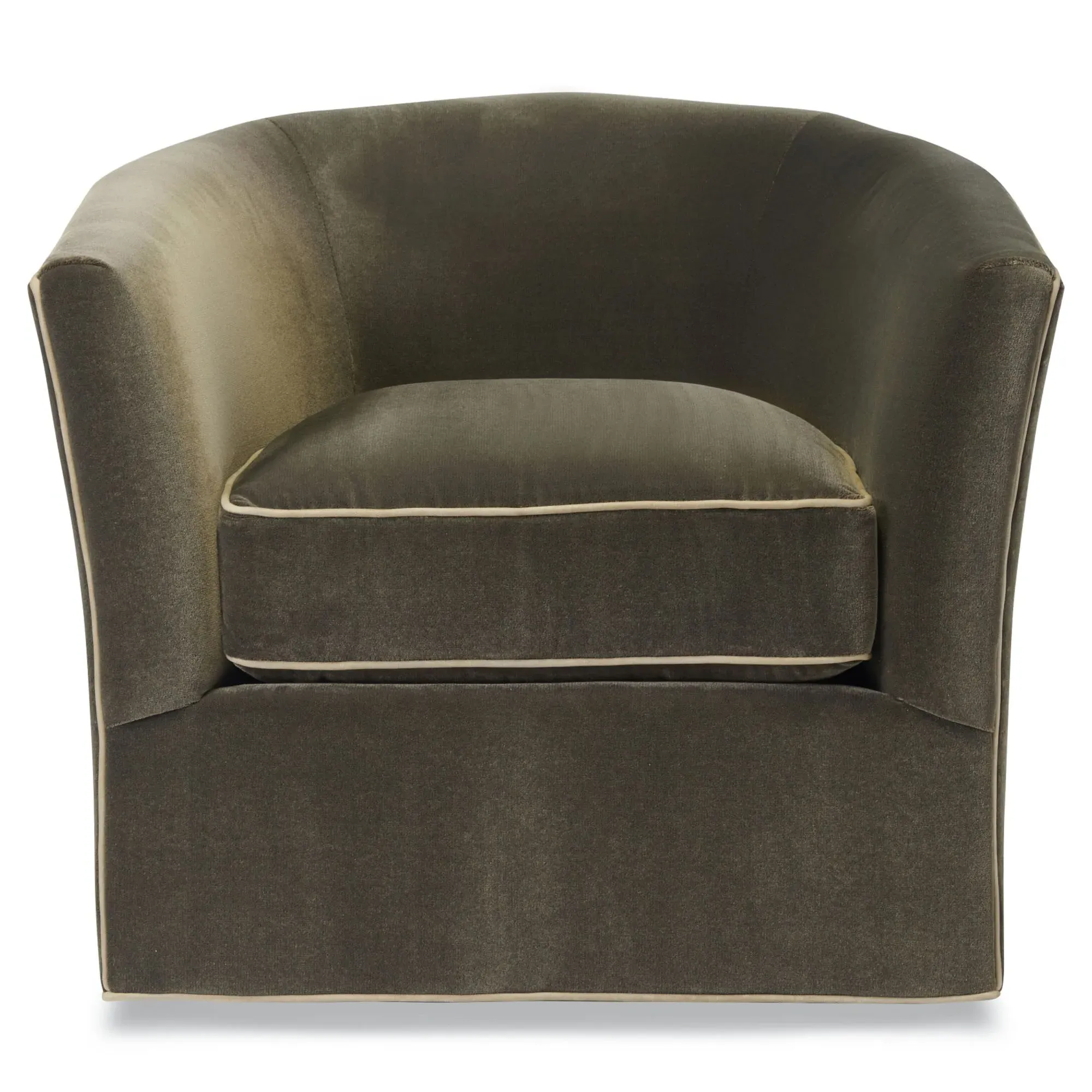 Anne Swivel Chair - Green, Velvet