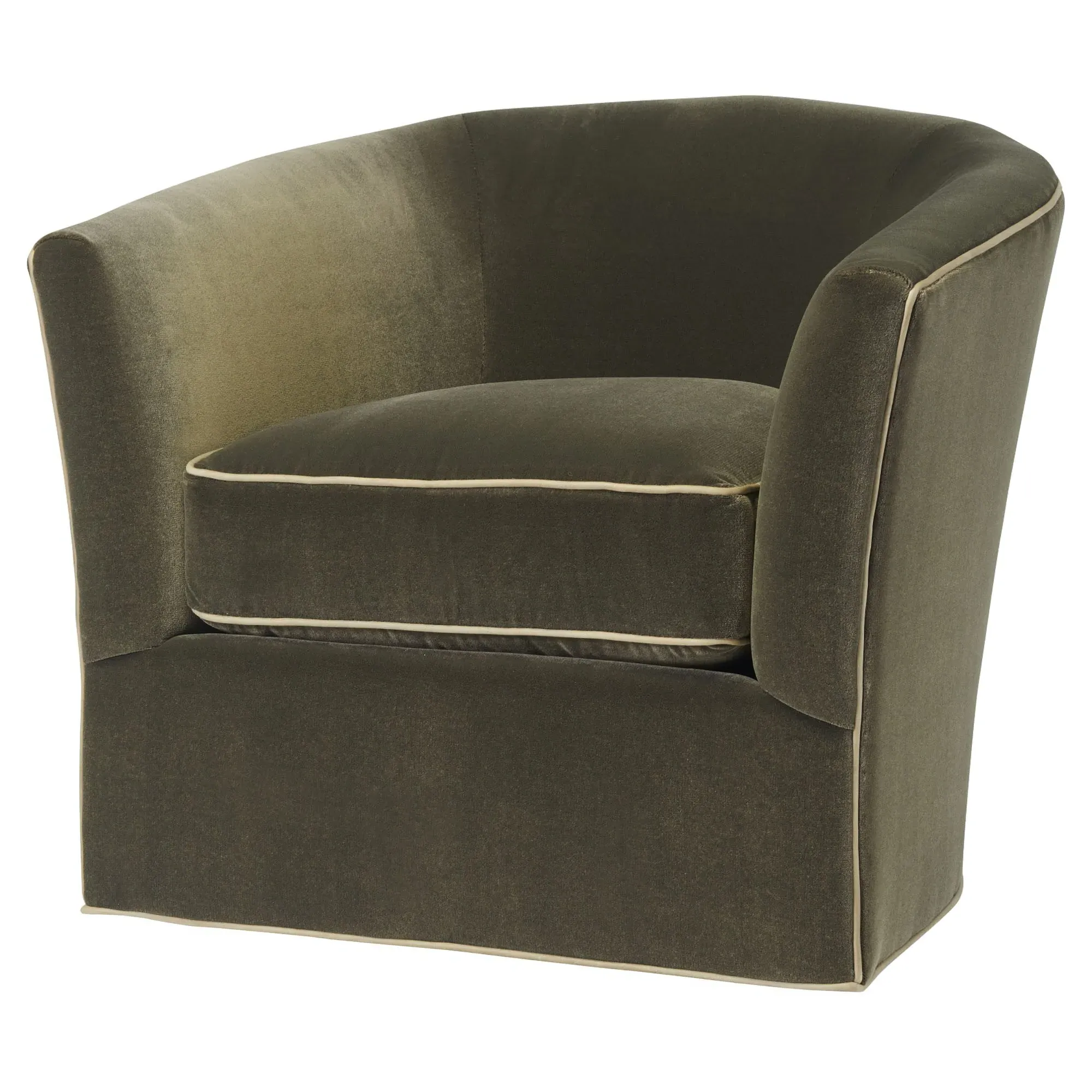 Anne Swivel Chair - Green, Velvet