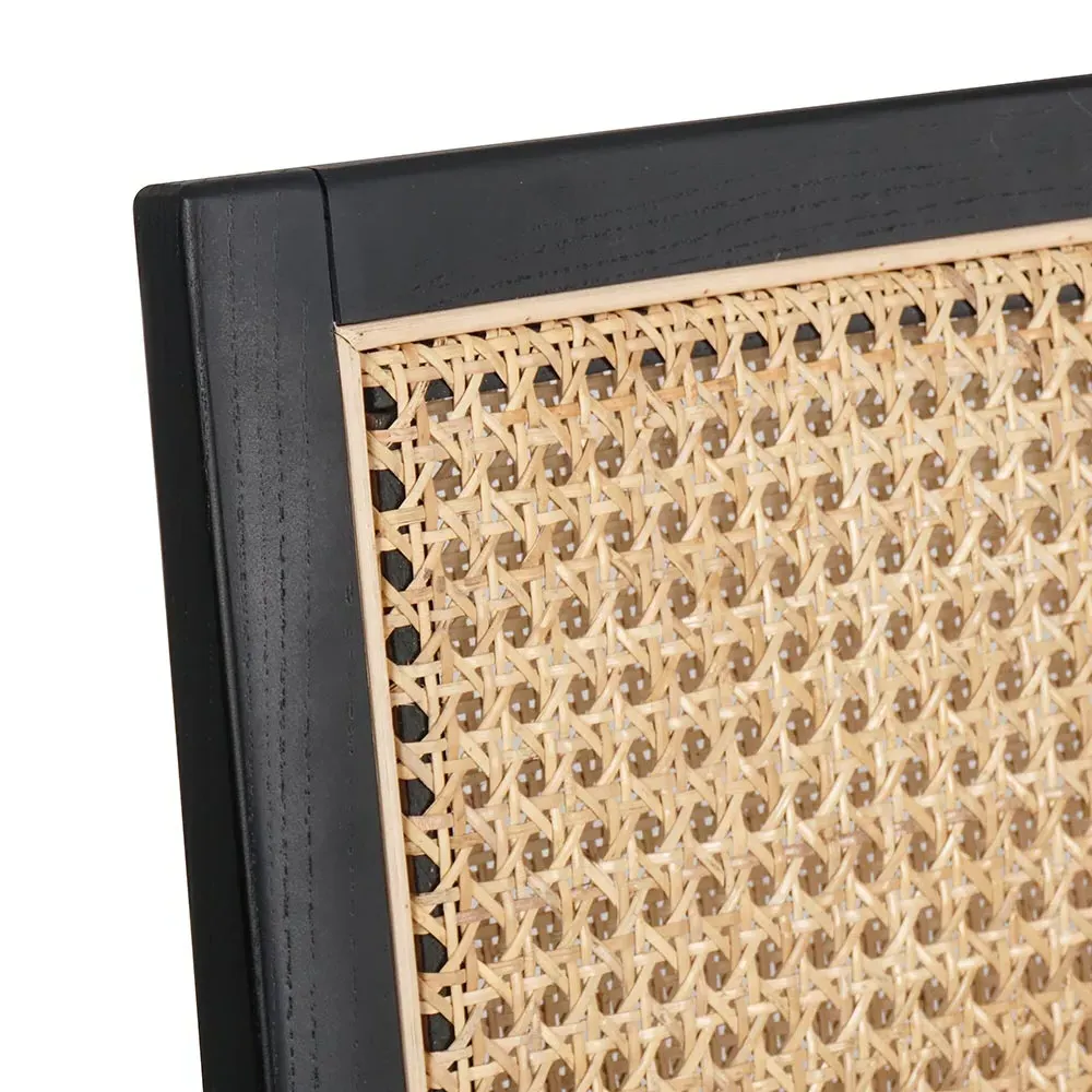 Annette Bar Stool with Cane Inlay - Black, Nettlewood