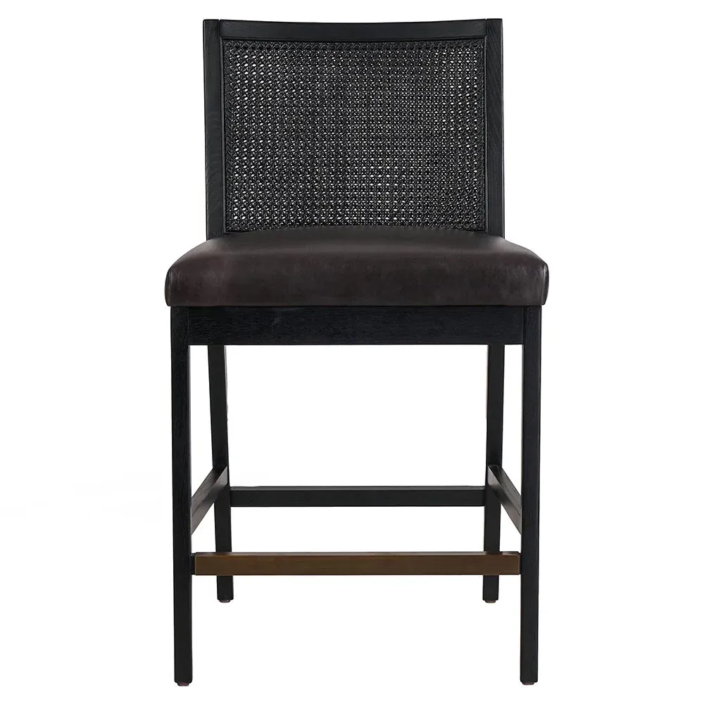 Annette Counter Stool - Black, Leather image