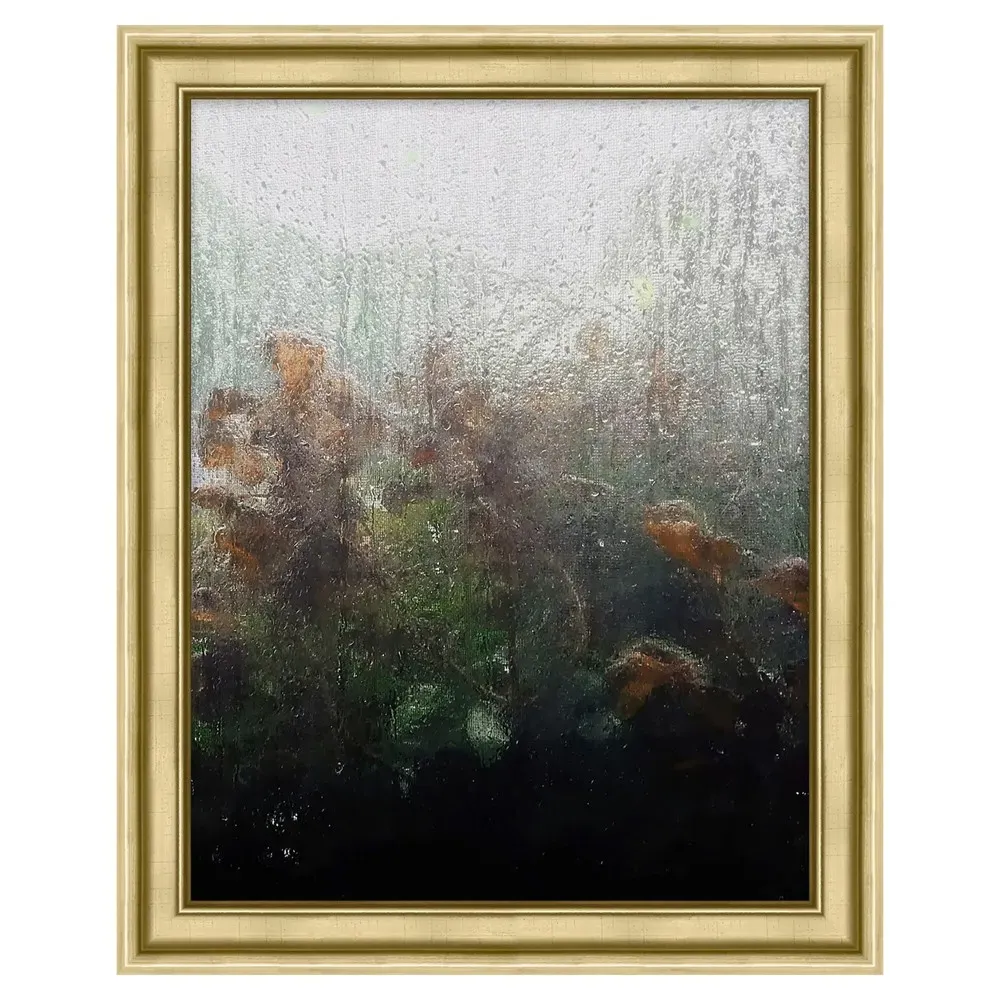 Annette Floral Dew Gold Frame Painting - Black image