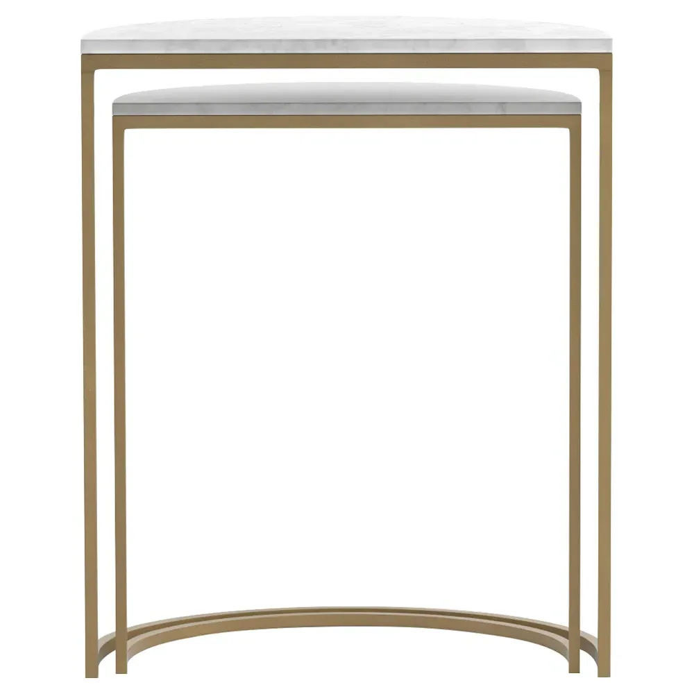 Annie Nesting Side Table - White, Marble image