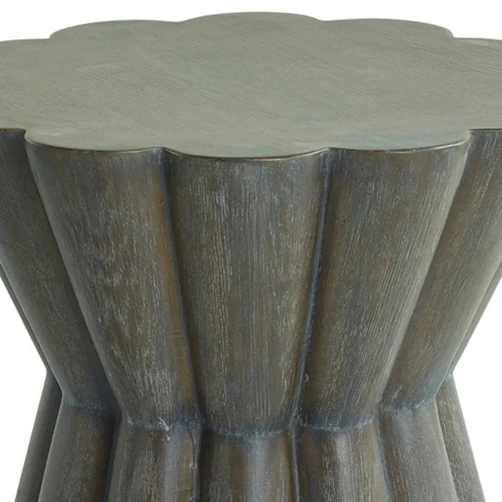 Annie Round Faceted Side Table - Forest Black, Resin