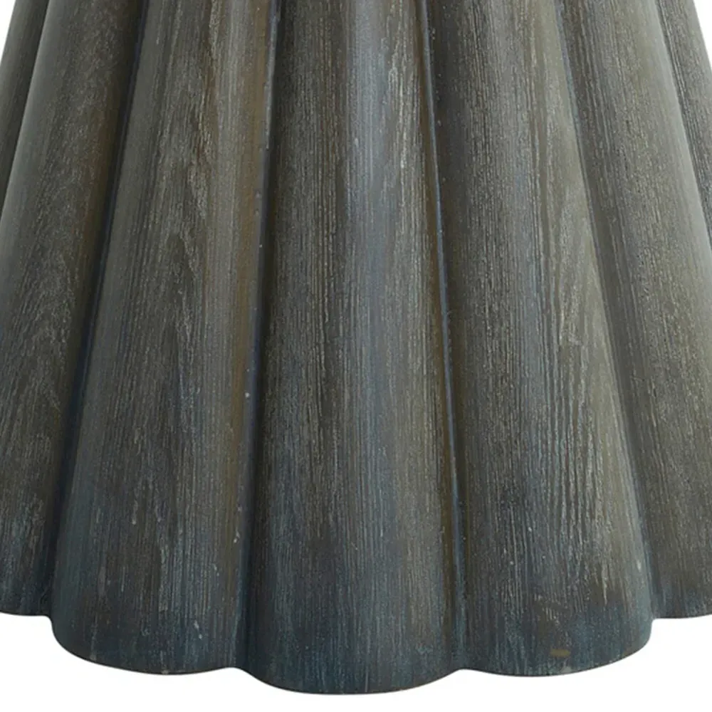 Annie Round Faceted Side Table - Forest Black, Resin