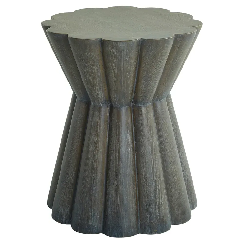 Annie Round Faceted Side Table - Forest Black, Resin image