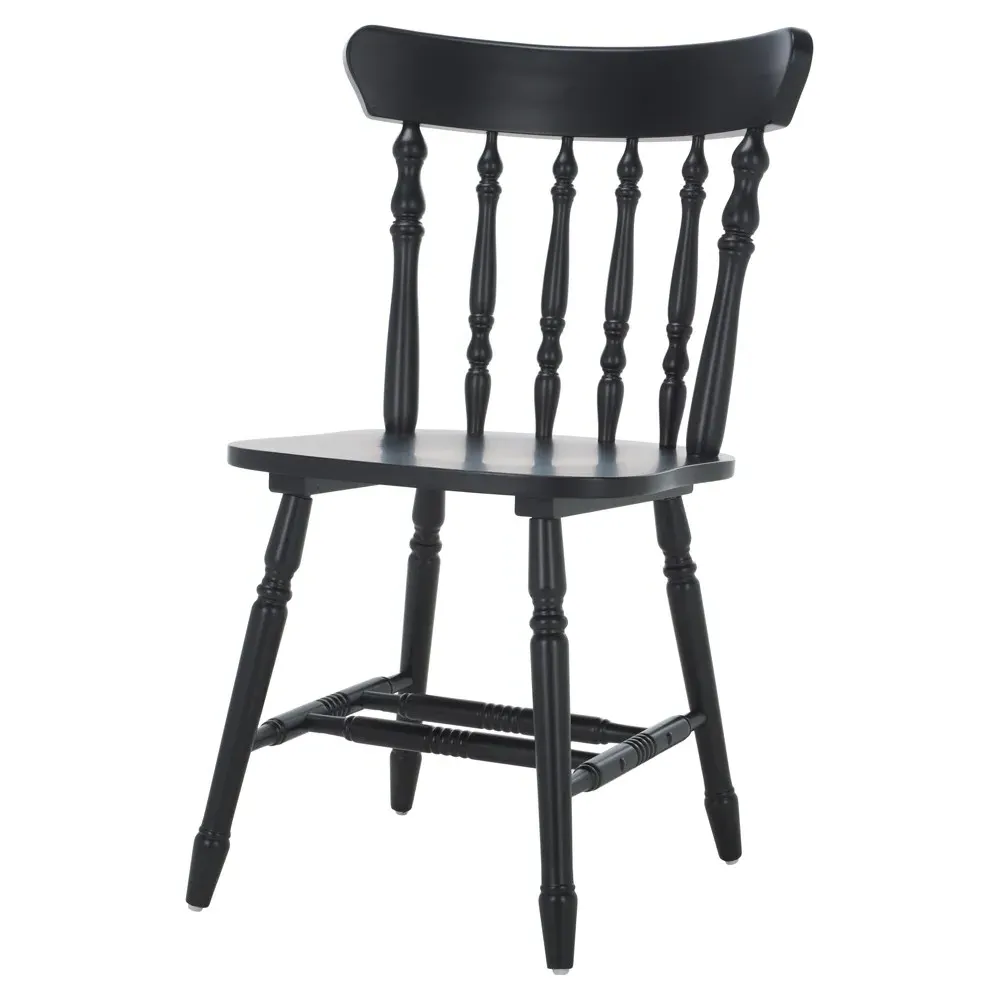 Annie Windsor Dining Chair Set of 2 - Black, Rubberwood