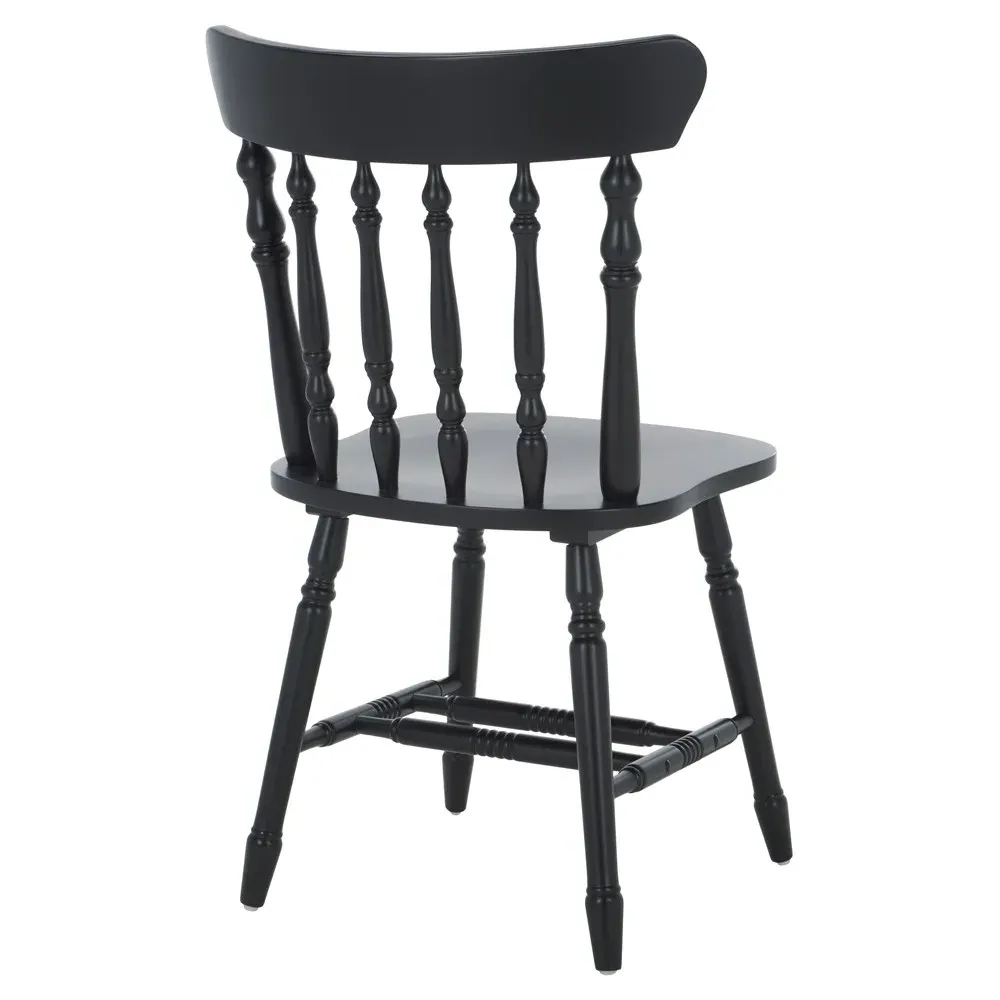 Annie Windsor Dining Chair Set of 2 - Black, Rubberwood