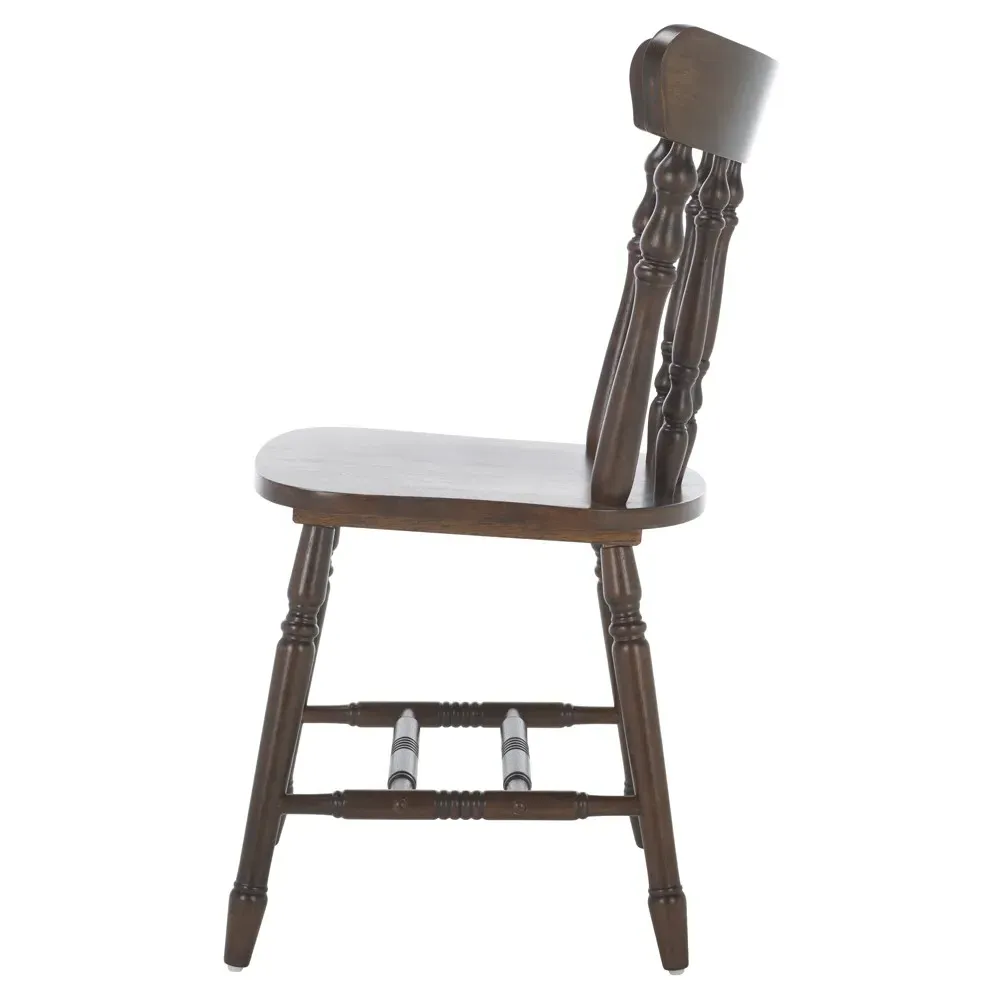 Annie Windsor Dining Chair Set of 2 - Dark Brown, Rubberwood