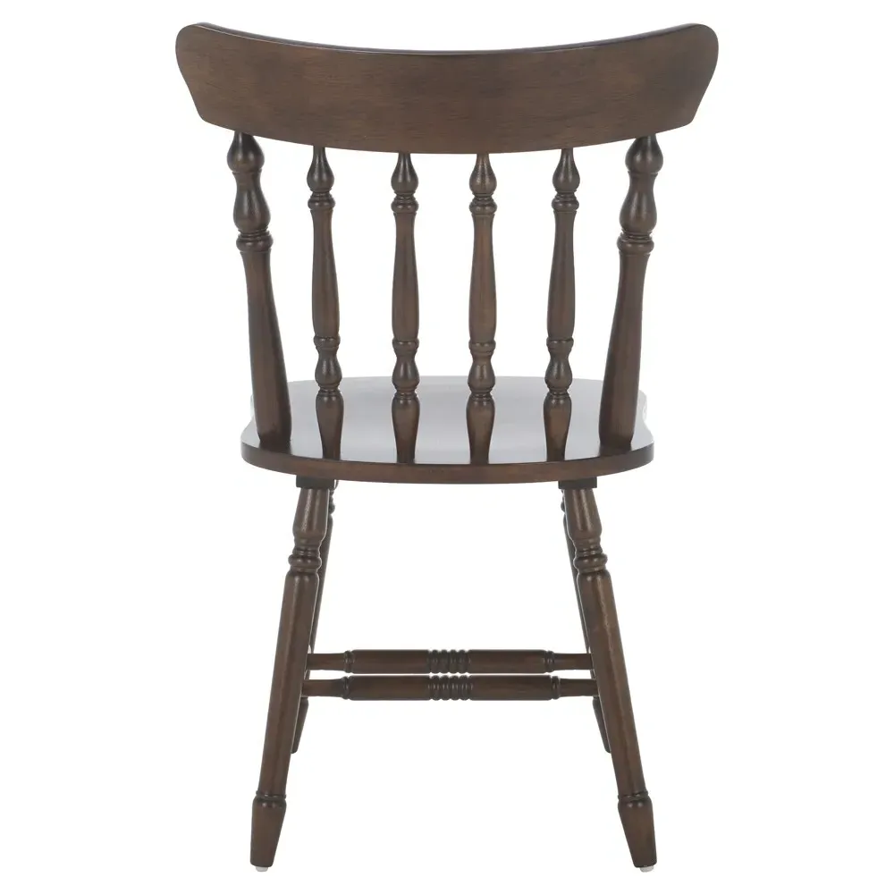 Annie Windsor Dining Chair Set of 2 - Dark Brown, Rubberwood