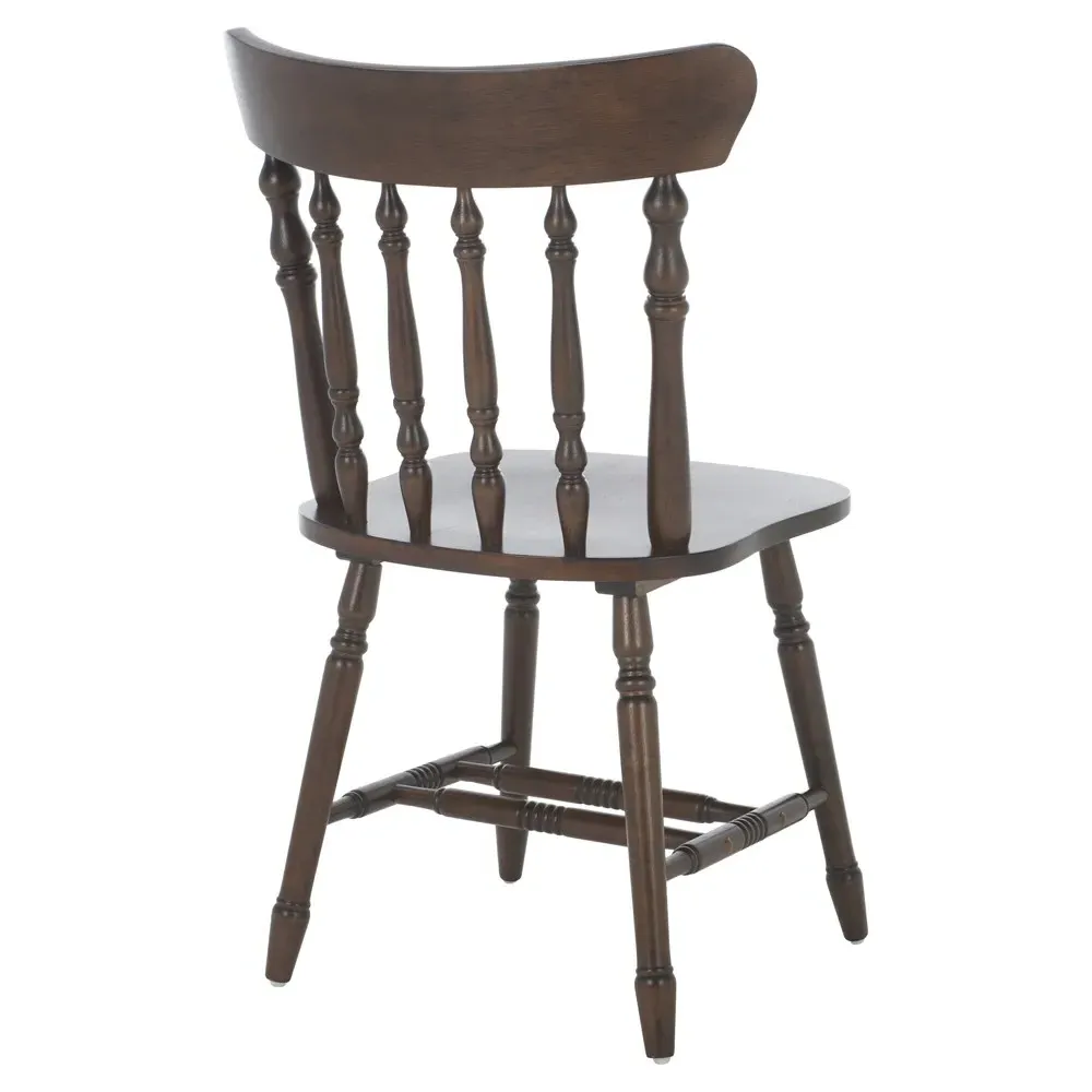 Annie Windsor Dining Chair Set of 2 - Dark Brown, Rubberwood
