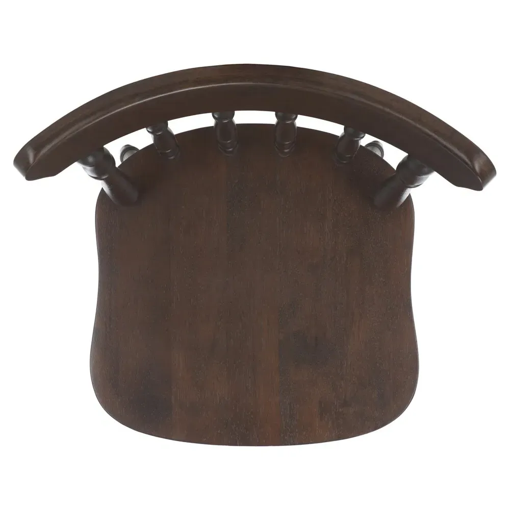 Annie Windsor Dining Chair Set of 2 - Dark Brown, Rubberwood