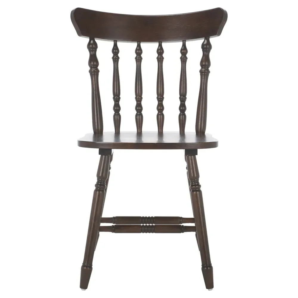 Annie Windsor Dining Chair Set of 2 - Dark Brown, Rubberwood