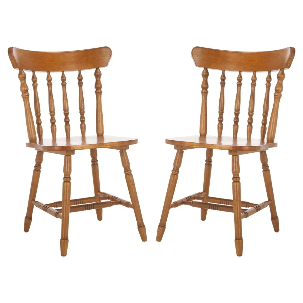 Annie Windsor Dining Chair Set of 2 - Honey Brown, Rubberwood