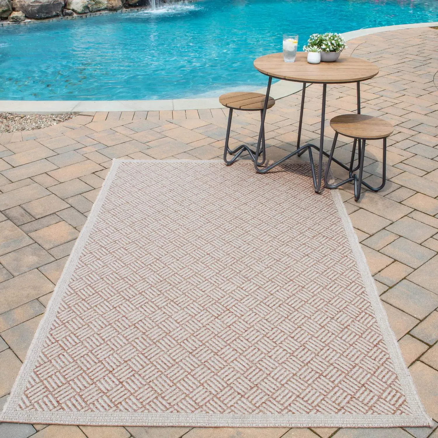 Anonn Global Bazaar Patterned Indoor Outdoor Runner - Brown