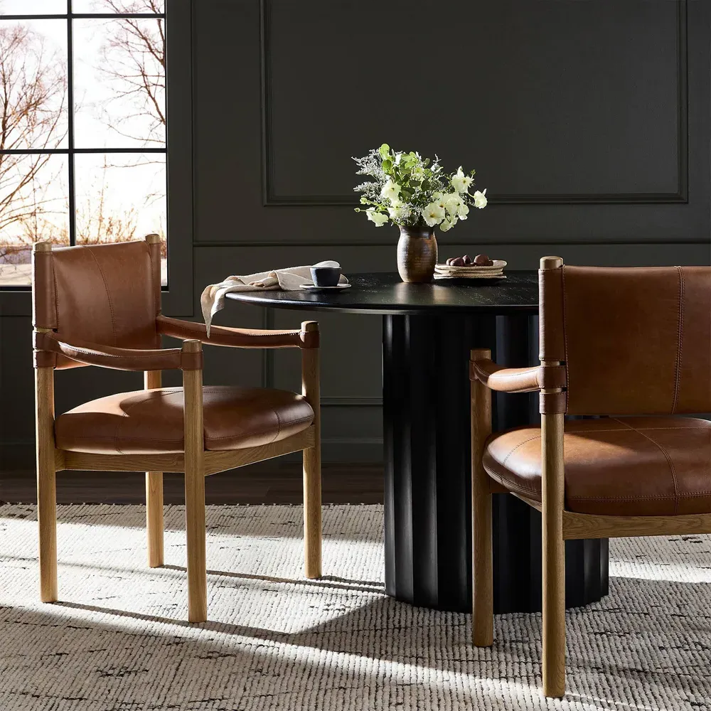 Anora Dining Arm Chair - Brown, Oak