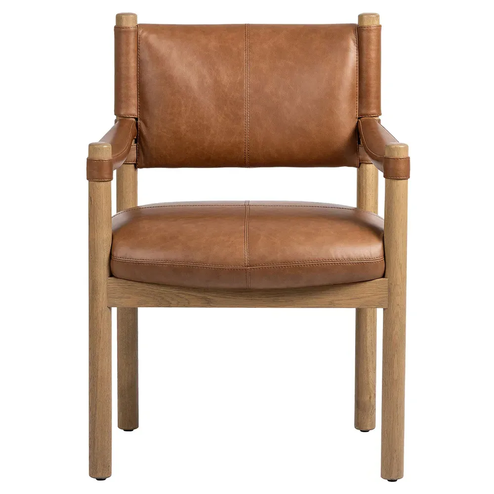 Anora Dining Arm Chair - Brown, Oak