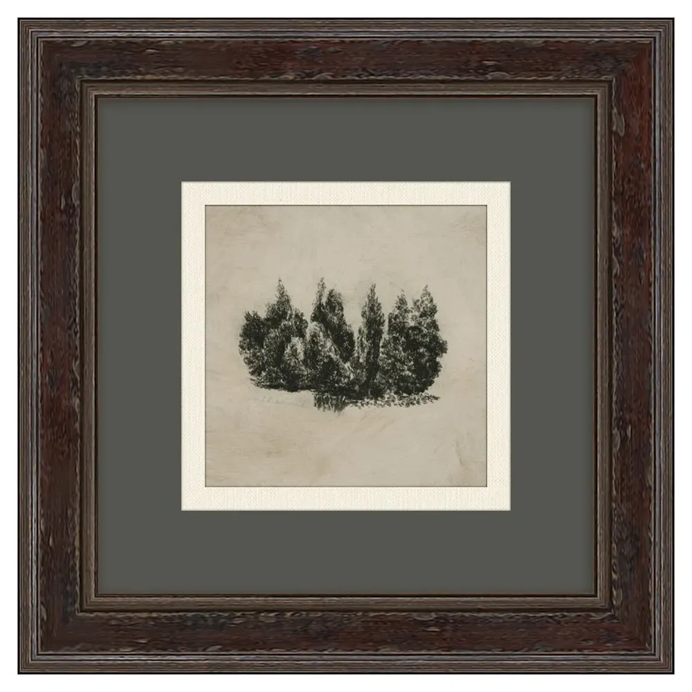 Anselm Forest Illustration 1 Frame - Grey, Dark Walnut image